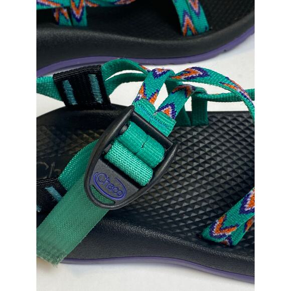 Chaco ZX1 Ecotread Sports Sandals Kids Size 5 Mint Leaf Green Aztec - Picture 4 of 8